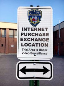 Internet Purchase Exchange Location sign